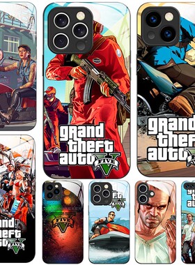 玻璃手机壳适用苹果iPhone 16 15 14 Pro Max 13 Pro XS XR X 12 11 R星Rockstar Gta 5 Grand