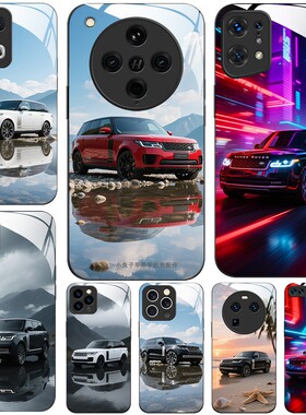 玻璃手机壳适用OPPO FINDX8 PRO X7X6X5X3RENO13RPO12 11K12K11K10  路虎汽车图案
