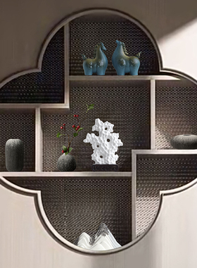 新中式摆件书房茶室博古架家居装饰品创意客厅酒柜玄关样板间摆放