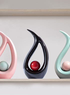 北欧创意水滴陶瓷摆件家居饰品电视酒柜玄关客厅装饰书房桌面摆设