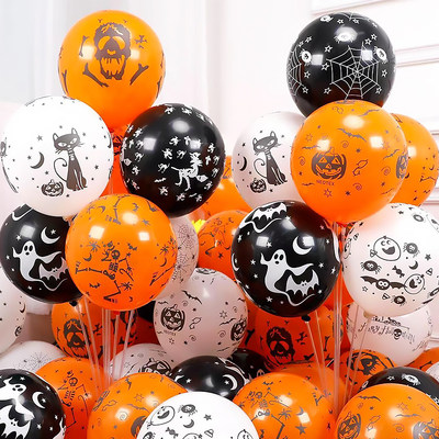 网红12 Inch Halloween Balloons Creative Pumpkin Spider Latex