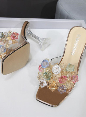 MAIERNISI Summer Women Pumps PVC Transparent High Heels Sand