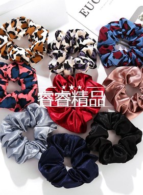 woman simple hair ring circle retro leopard head rope bands