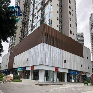 氟碳漆铝单板厂家 冲孔门头造型雨棚连廊铝板 木纹雕花镂空板