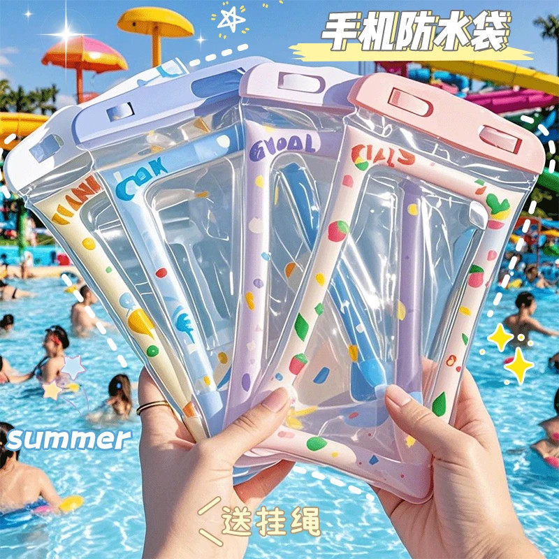 卡通手机防水袋气囊触屏游泳