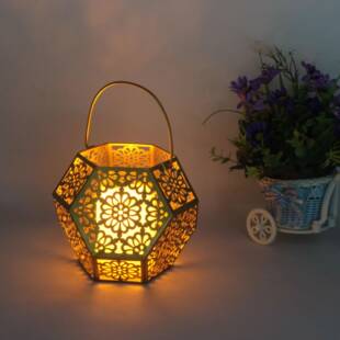 LED灯金属铁艺灯笼玫瑰金蜡烛灯花园庭院灯室内室外皆可