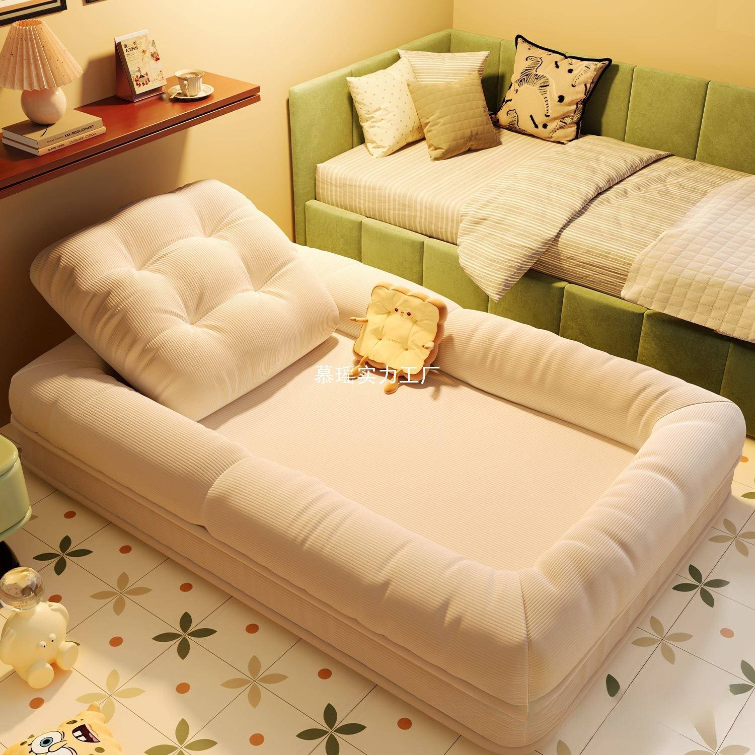 人类狗窝懒人沙发可躺可睡单人沙发卧室小型折叠沙发床靠背椅床边