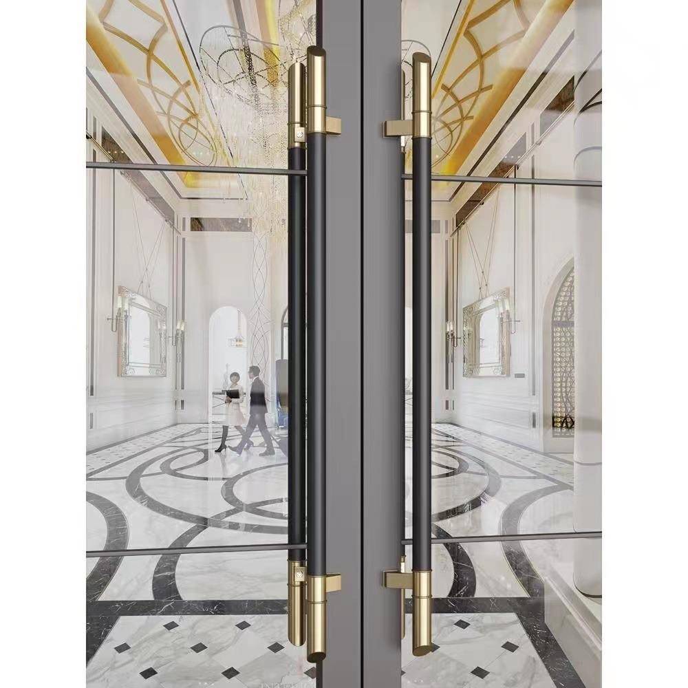 现代简约高端大门卫生间玻璃门拉手轻奢实木欧式卧室不锈钢大拉手