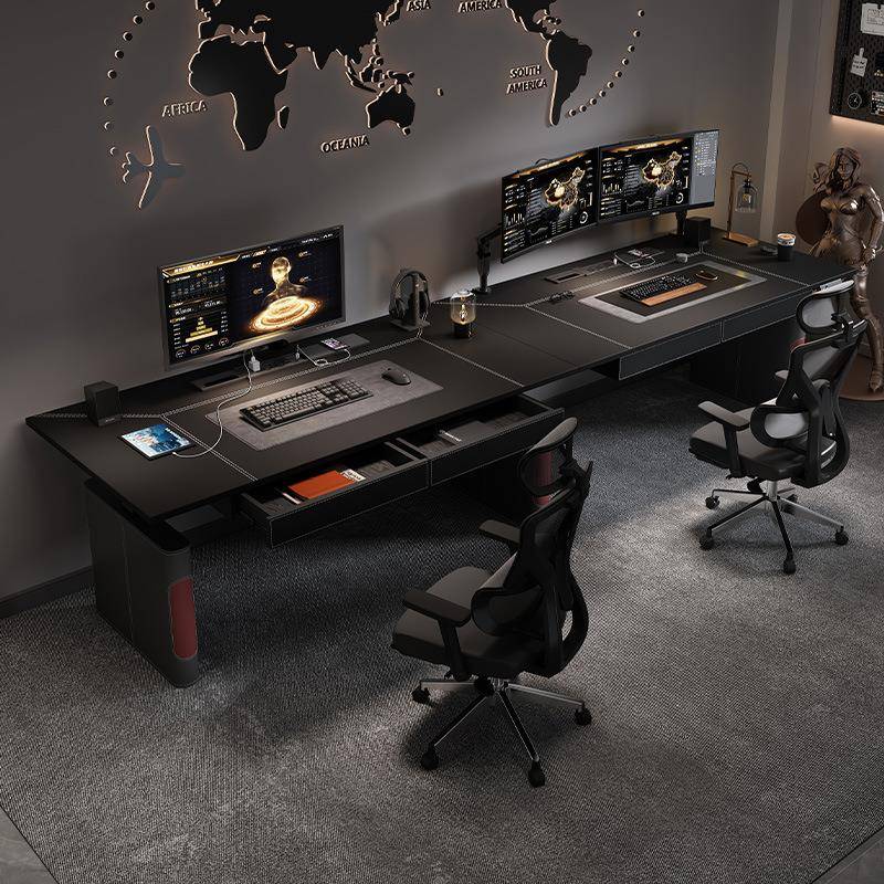 现代简约家用卧室电脑桌台式情侣双人电竞桌可升降办公桌工作台