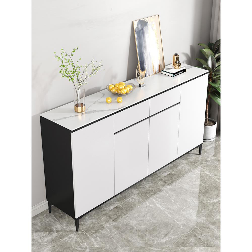 岩板餐边柜现代简约轻奢客厅靠墙茶水柜子歺厨房家用收纳置物