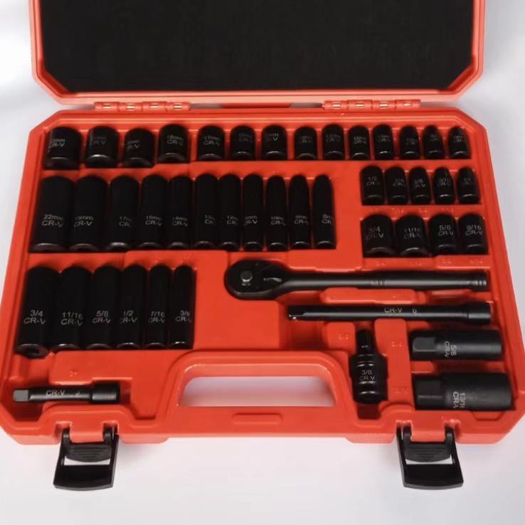 KT3/8系列50pc48件气动套筒全套套装DT长短套筒组风动套筒37PCS