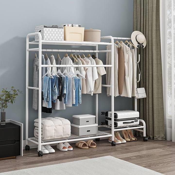 衣架落地立式挂衣服架子阳台晾衣架卧室简易挂衣架宿舍衣服收纳架