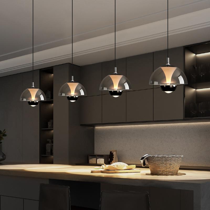 餐厅吊灯现代简约吧台岛台灯丹麦花苞灯设计师升降卧室床头小吊灯