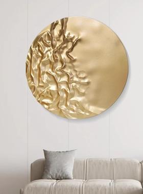 现代简约圆形玄关浮雕挂画客厅装饰画奶油风餐厅轻奢高级感抽象画