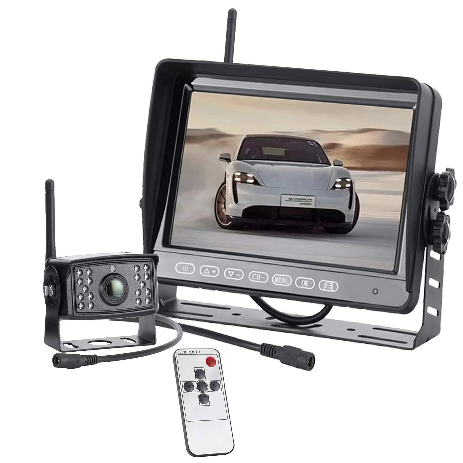 RV Backup Camera Wireless HD 1080P 7 Inch DVR Monitor Touch