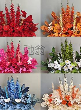 婚庆地排花千代兰仿真花高端婚礼堂花排场地布置T台路引装饰花艺