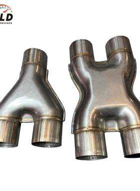 汽车409不锈钢排气管改装H型三通XY管改装连接器