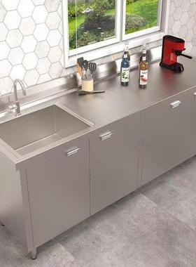 304不锈钢水水池厨房洗菜洗碗池商用家用一体橱柜作台厂