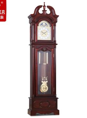霸王钟表机械落地钟实木欧式复古客厅德国机芯创意座钟MG2353F