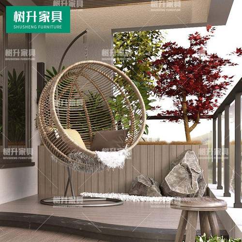 户外藤编吊椅阳台吊篮藤椅室外室内网红庭院秋千椅鸟巢摇篮椅绳编