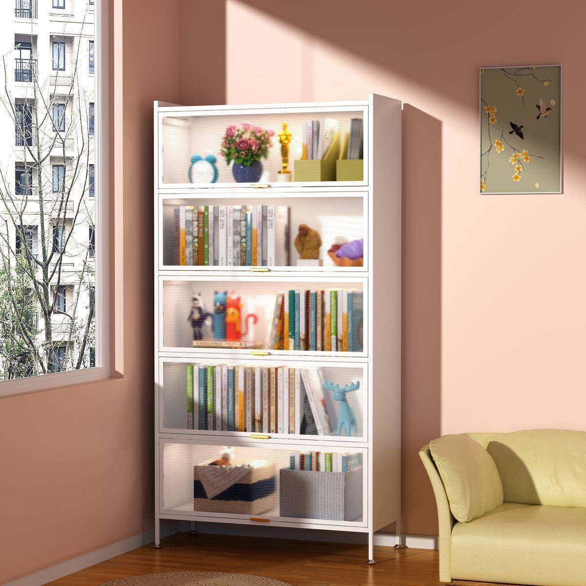 钢制书柜带门儿童书架防尘储物柜客厅展示柜铁艺卧室置物架收纳柜,金属材料及制品,金属加工件/五金加工件,淘宝优惠券,粉丝福利购,淘宝优惠卷