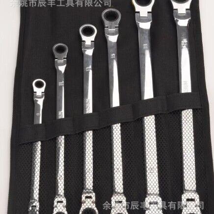 6pc加长棘轮扳手航空扳手crv材料梅花扳手活动头双头扳手