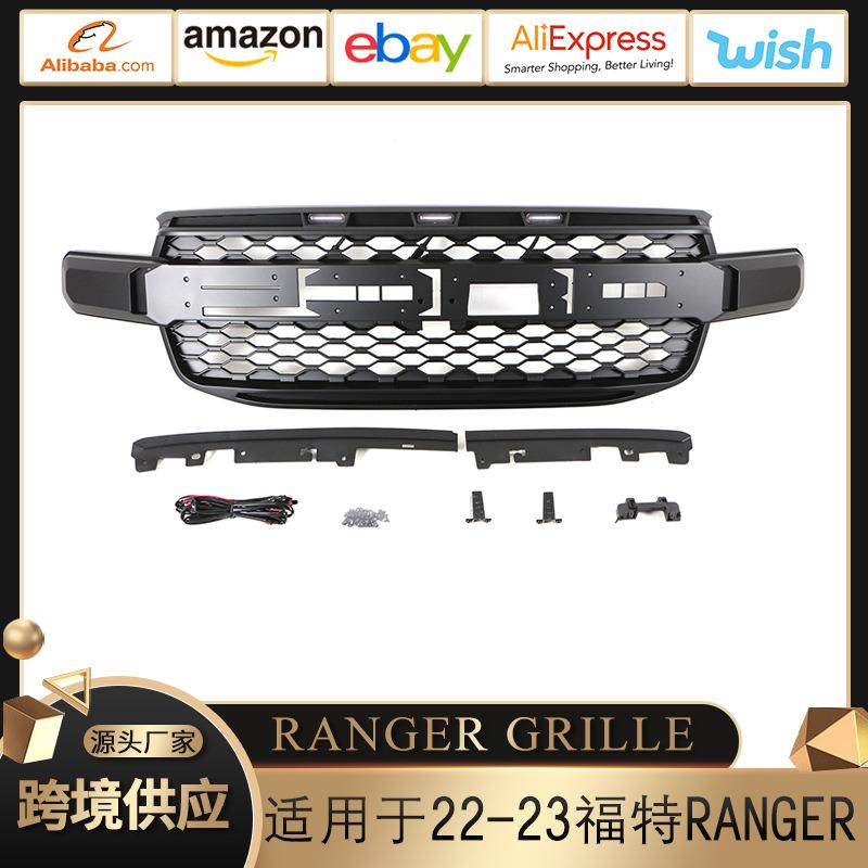 适用于2022-23款福特RANGERGRILLE中网改装前脸格栅保险杠配件