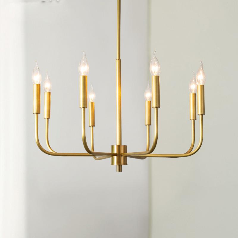 全铜吊灯极简客厅餐厅灯美式轻奢卧室灯北欧现代简约大气家用灯饰