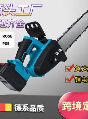 无线砍树机锂电锯充电式伐木锯大功率木工电链锯电动手电锯户外