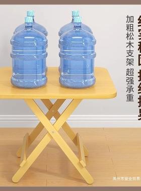 实木折叠桌出租屋小户型餐桌家用简易吃饭桌子圆桌摆摊可折叠方桌