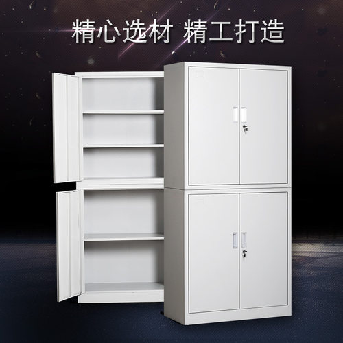 广东沃姆勒钢制文件柜铁皮柜 通双节办公资料存放柜 带锁储物柜子
