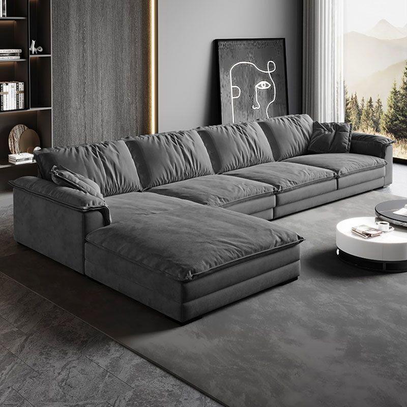 布艺沙发客厅新款意式极简小户型超宽羽绒布磨砂科技布猫抓皮沙发