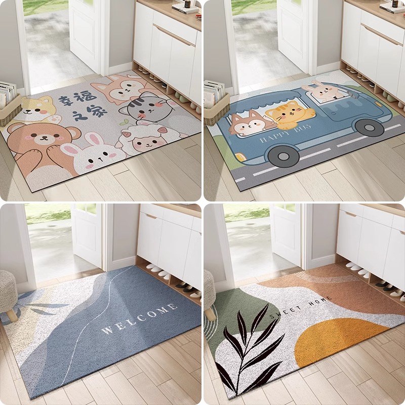 卡通丝圈地垫进门家用玄关防滑门垫入户门地毯大门口踩脚垫可剪裁