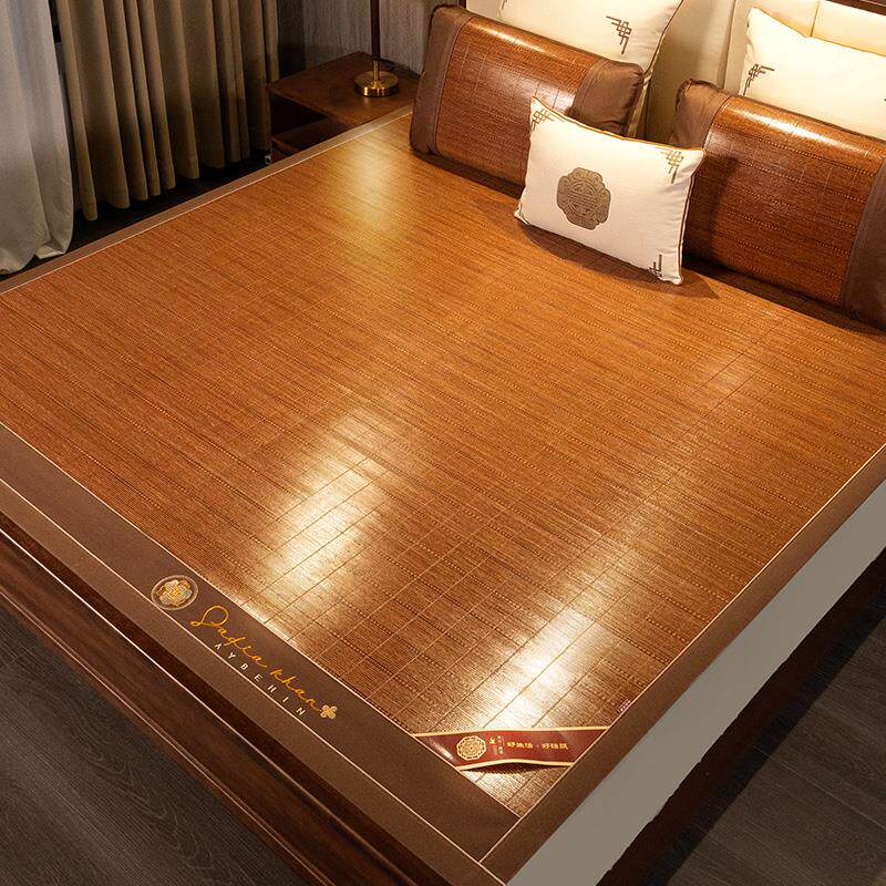 高档直筒竹席背面老藤席双面两用1.8米夏季凉席家用1.5米可折叠