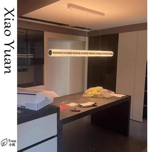 意大利LuceOrizzontale设计师款高端吧台玻璃长条桌岛台餐厅吊灯