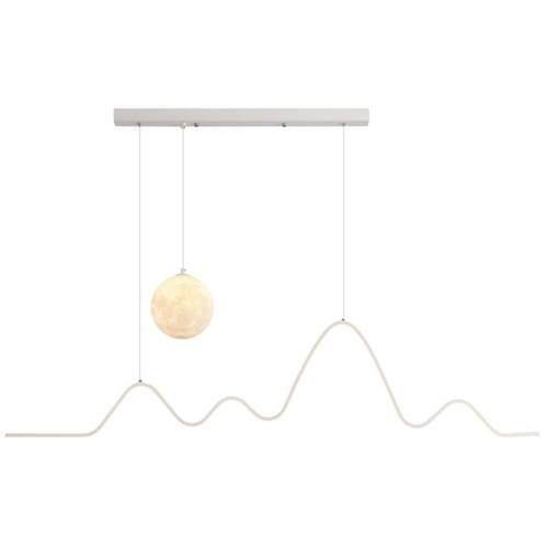 餐厅吊灯简约现代吧台创意个性艺术奶油风网红月球北欧极简餐桌灯