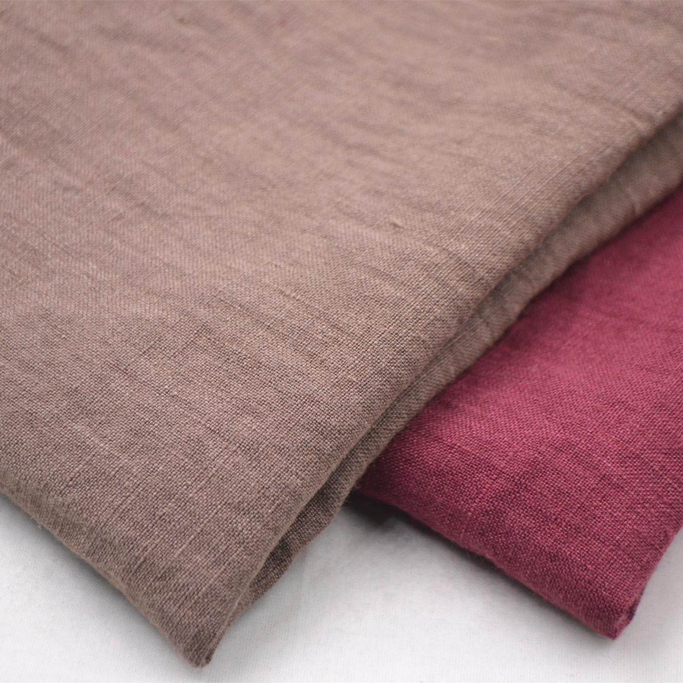 纯亚麻面料14支亚麻洗水布雨露麻春夏高档女装裤装现货供应