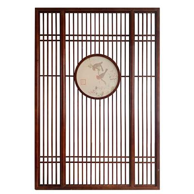 中式屏风隔断简约入户进门日式实木花格镂空玄关背景墙座屏木格栅