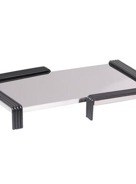 现代简约轻奢几何线条镜面长方形不锈钢托盘摆件样板房售楼处饰品