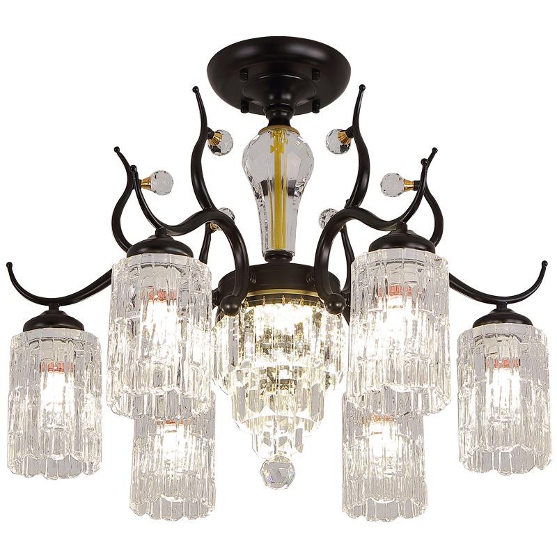 美式啡水吊灯客厅主灯简约晶铁艺枝形餐吊灯酒吧咖厅蜡厅烛灯