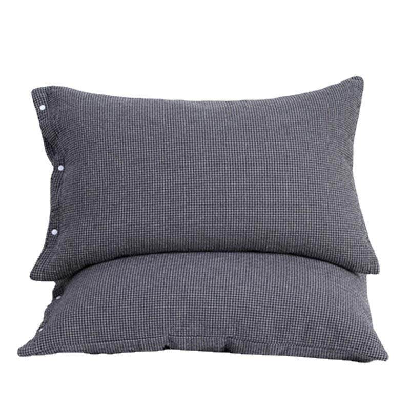 枕套纯棉纱布透气吸汗厚实家用宿舍成人素色枕头套卡扣式厂家,床上用品,枕套,淘宝优惠券,粉丝福利购,淘宝优惠卷