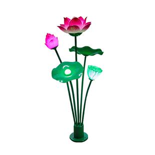 水上漂浮发光荷花灯户外防水造景亮化景观景区花园池塘水池莲花灯