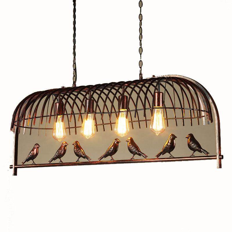 美式复古创意鸟笼餐厅灯铁艺个性灯具咖啡厅酒吧小鸟吊灯,家装灯饰光源,智能吊灯,淘宝优惠券,粉丝福利购,淘宝优惠卷