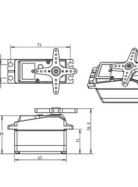 DsservoBLS51180MG黑色半金属大扭力高压防水金属舵机24V