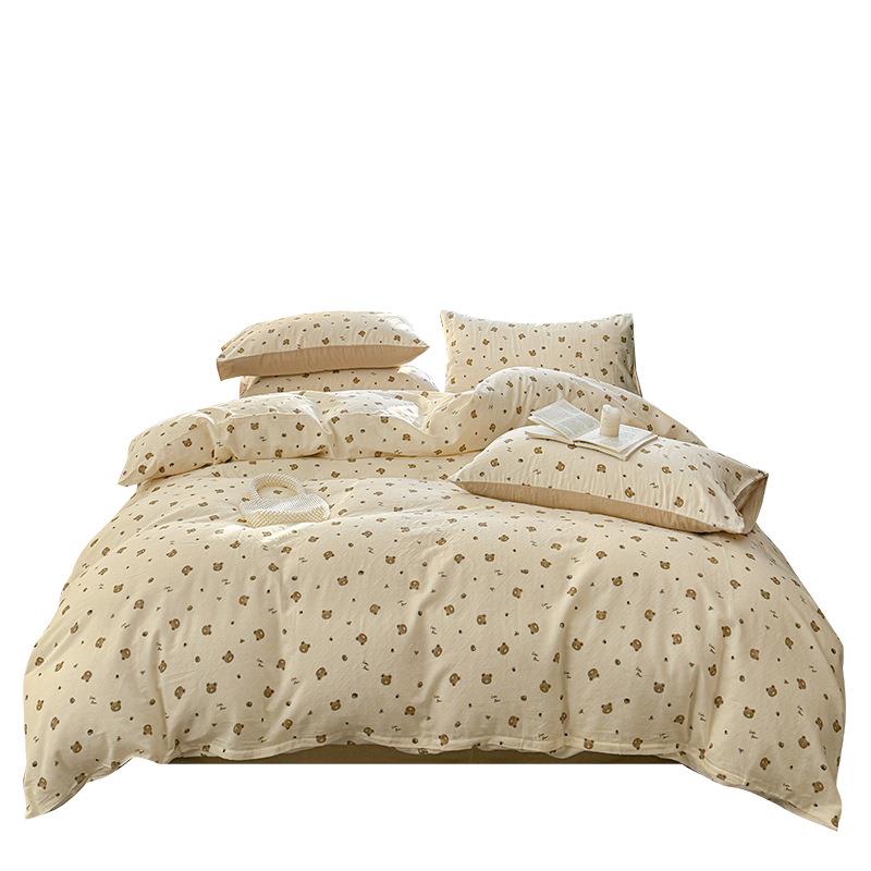 2用层025春季双纱全棉四件套纯HTJ-A类棉床单套南通床上品三件被