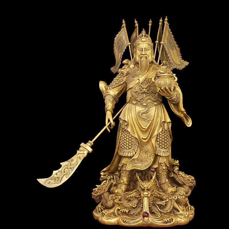 大号铜关公武财神铜像关二爷像家居公司关帝圣君神像铜摆件