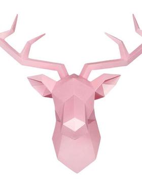 麋鹿头挂壁挂饰ins风方块鹿头墙面饰品树脂摆件鹿头工艺饰品