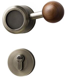 中古风卧室门锁室内门把手家用房间磁吸静音木门锁银色分体房门锁