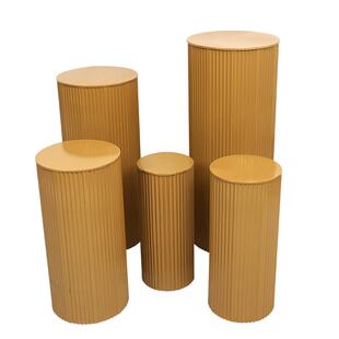 艺婚铁庆道具皱甜品台家婚礼派对圆柱路引厂外褶贸场地布OOW置道