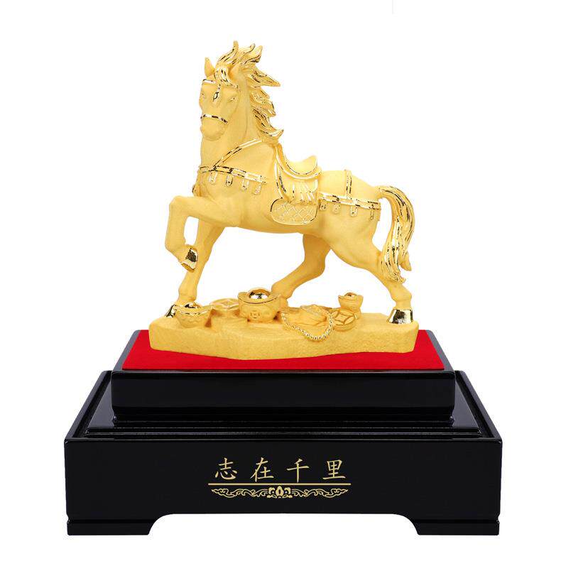 志在千里2026绒沙金摆件开门红会销礼品公司汽车4S店公司年会礼物